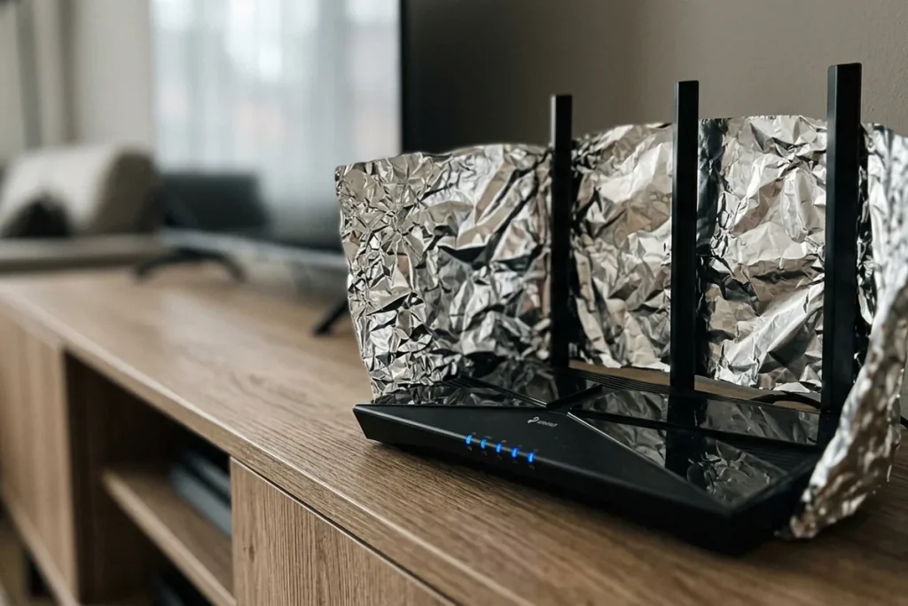 Alufolie um den Router? Warum dieser virale WiFi-Hack dein Internet zerstört