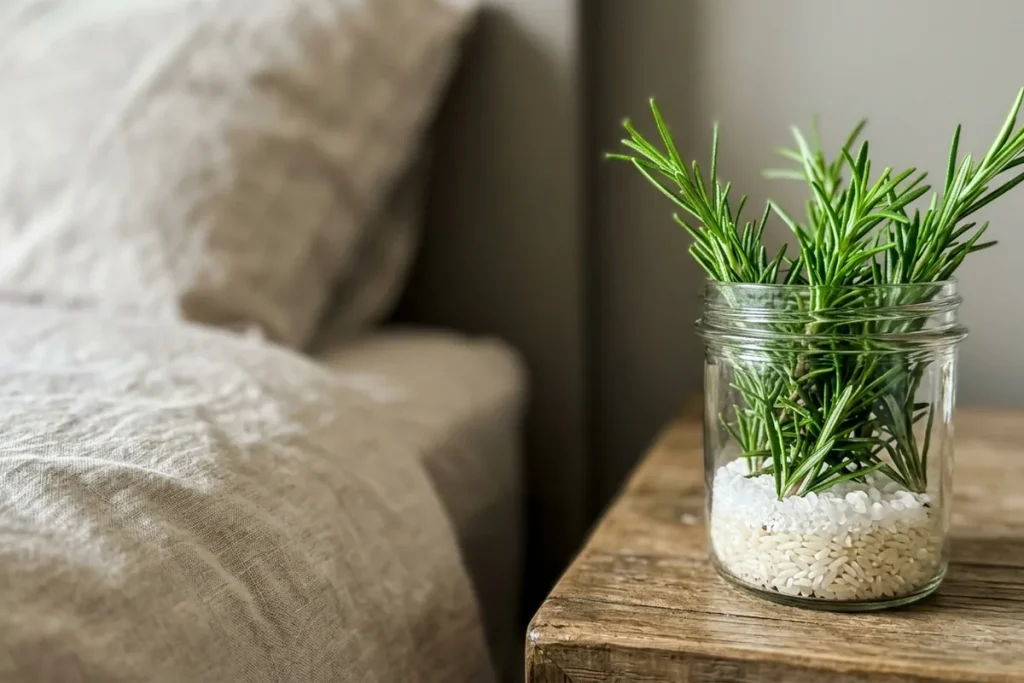 Frisches Aroma im Schlafzimmer: Warum jetzt jeder ein Glas Rosmarin neben das Bett stellt