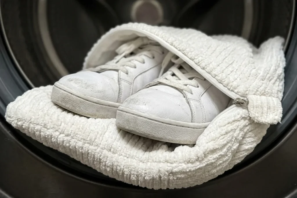 Weiße Sneaker wie neu: Dieser 10-Euro-Trick rettet deine Schuhe in der Waschmaschine
